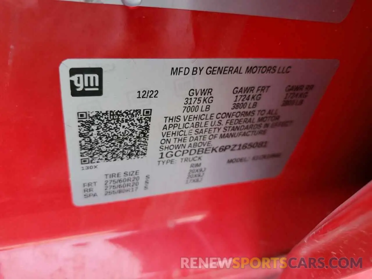 12 fotografías del automóvil dañado 1GCPDBEK6PZ165081 CHEVROLET ALL Models 2023