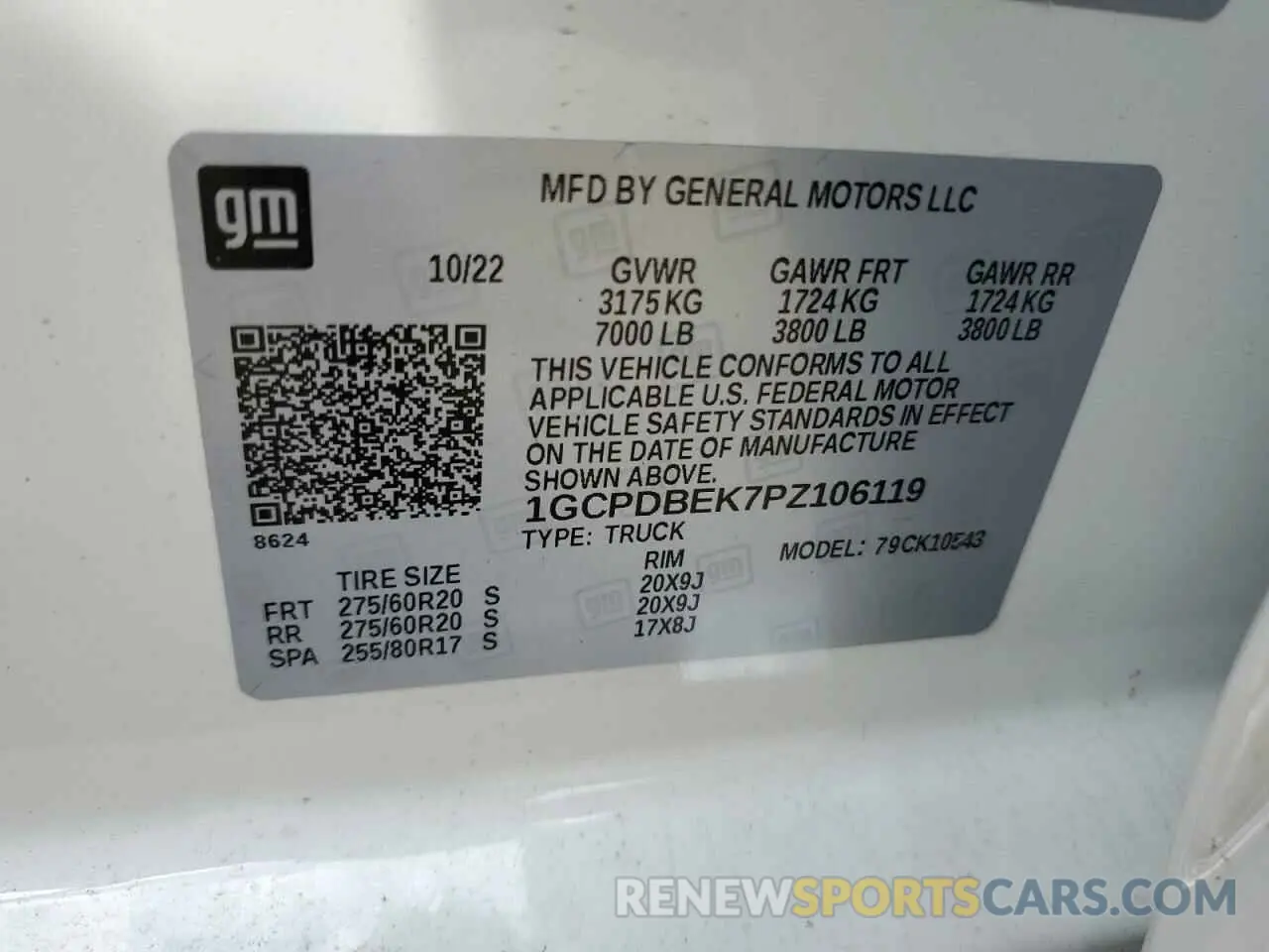 13 fotografías del automóvil dañado 1GCPDBEK7PZ106119 CHEVROLET ALL Models 2023