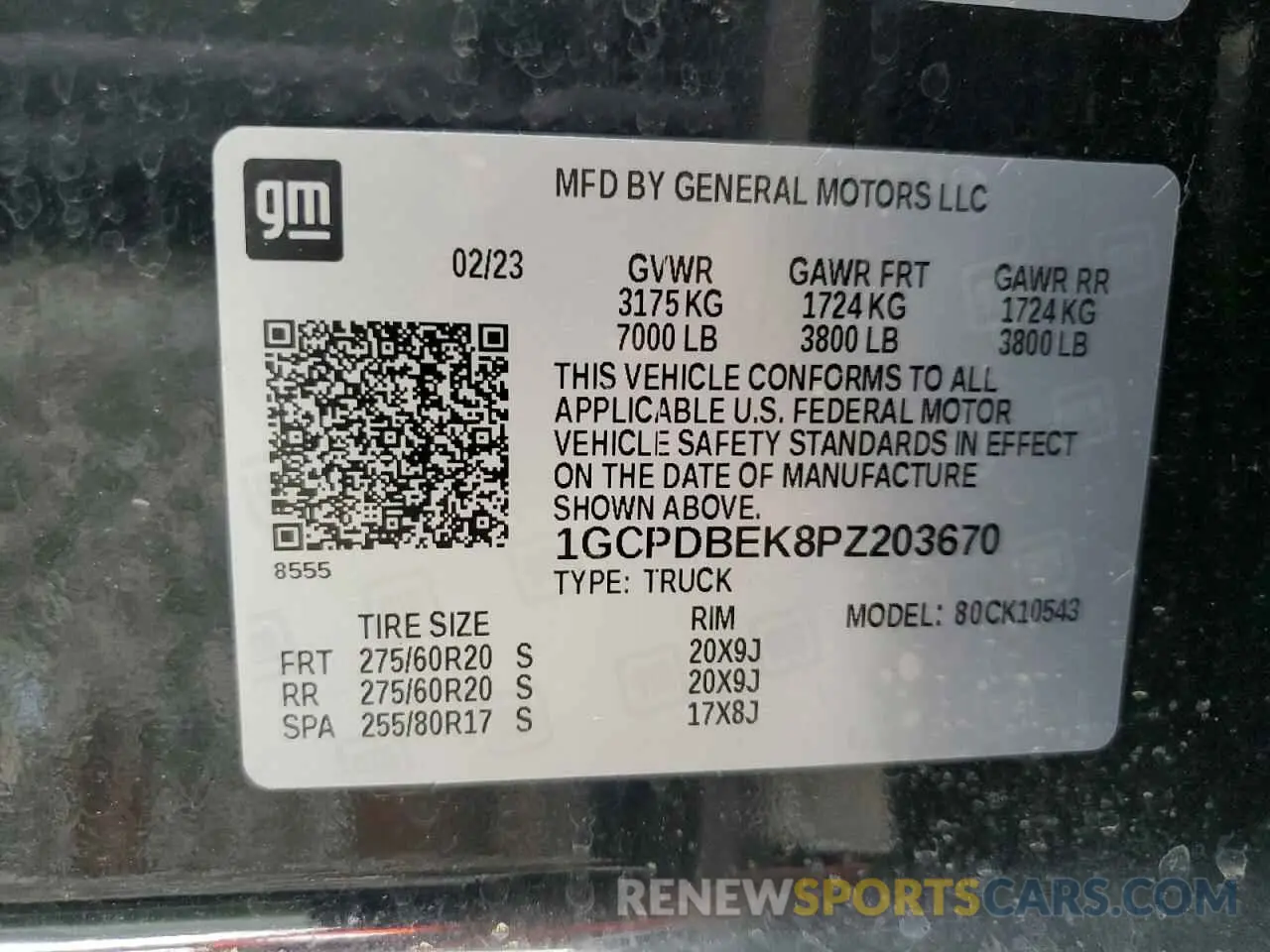12 fotografías del automóvil dañado 1GCPDBEK8PZ203670 CHEVROLET ALL Models 2023