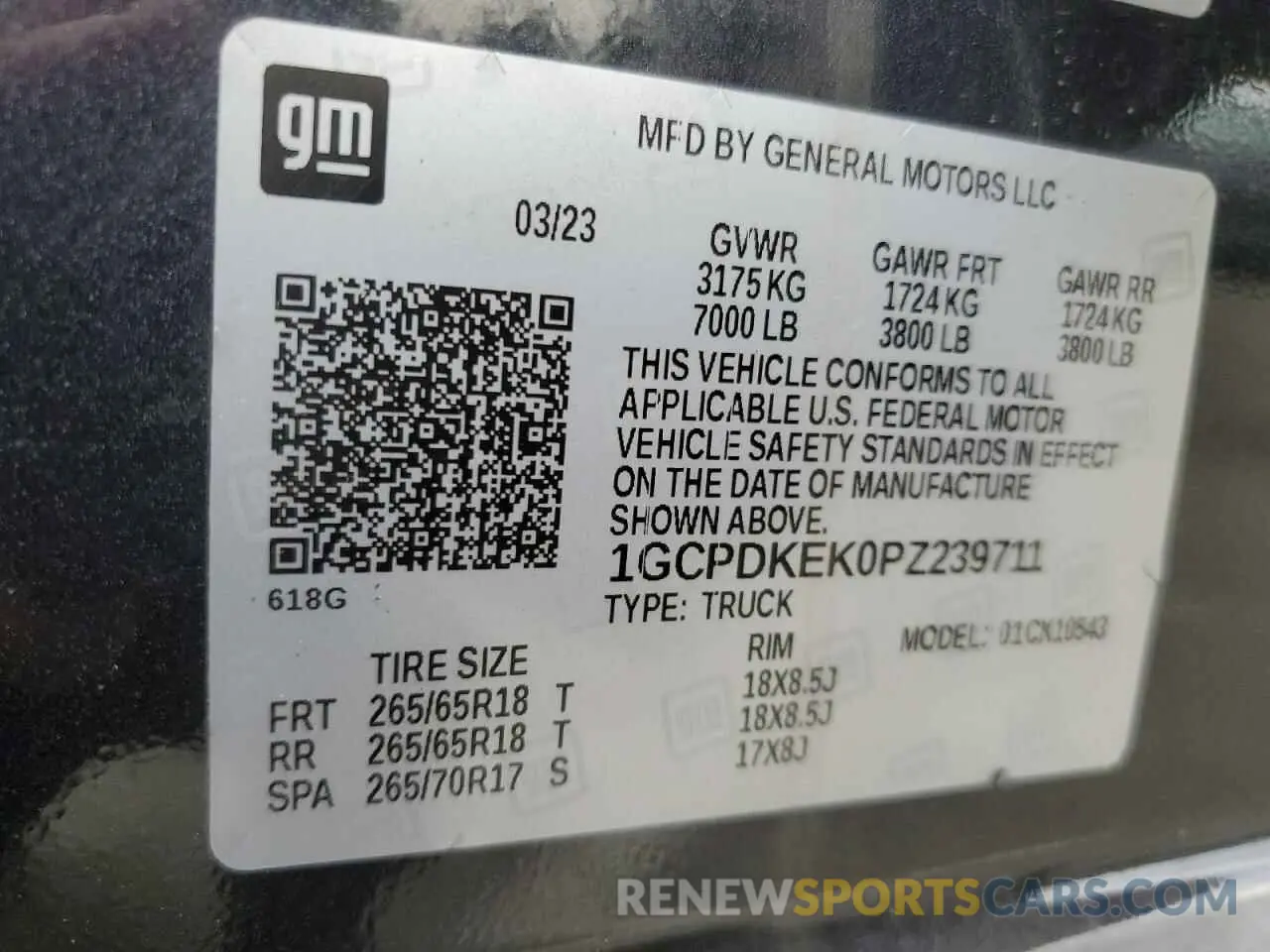 12 fotografías del automóvil dañado 1GCPDKEK0PZ239711 CHEVROLET ALL Models 2023