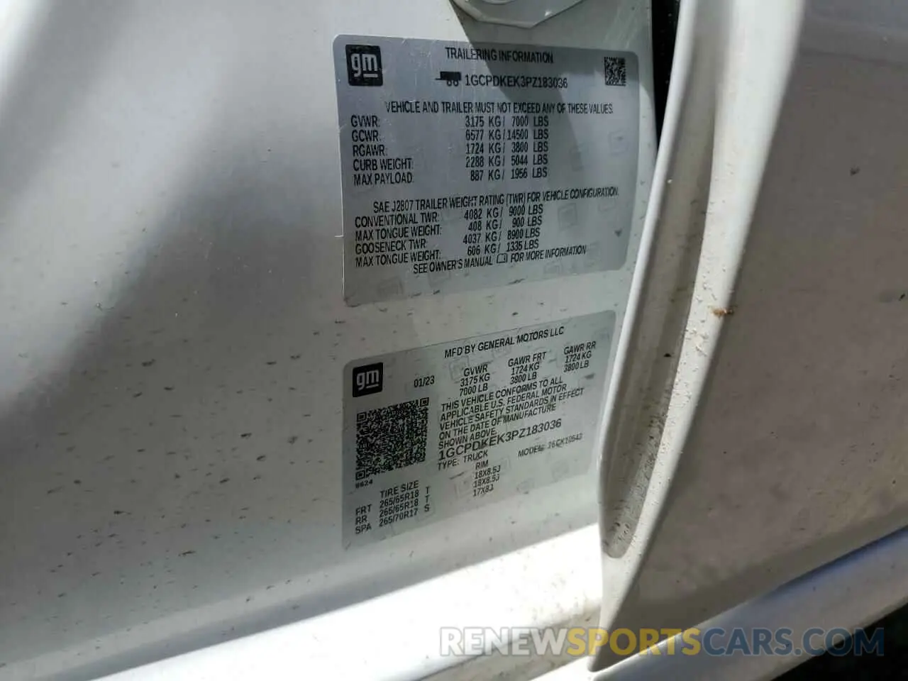 12 fotografías del automóvil dañado 1GCPDKEK3PZ183036 CHEVROLET ALL Models 2023