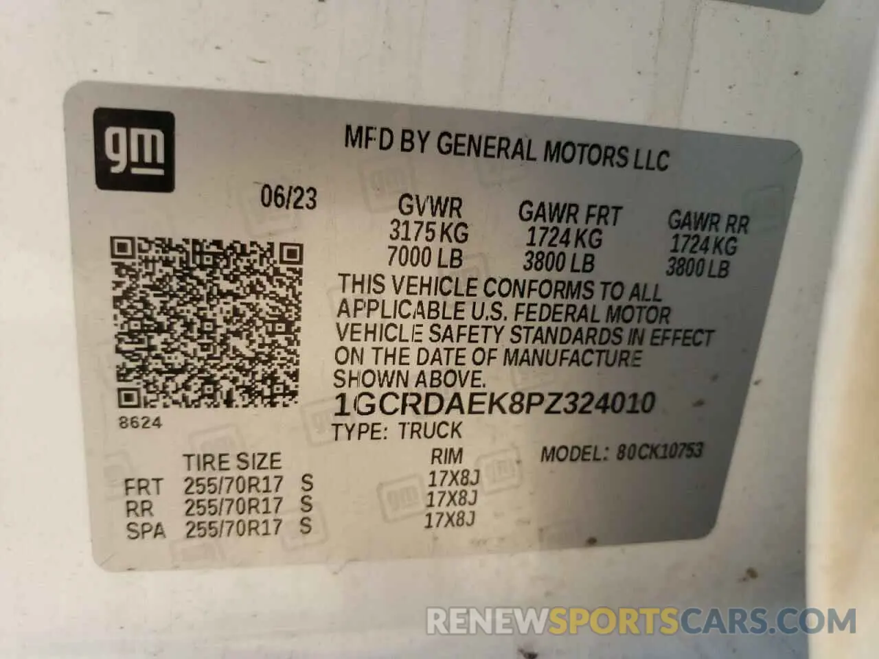 13 fotografías del automóvil dañado 1GCRDAEK8PZ324010 CHEVROLET ALL Models 2023