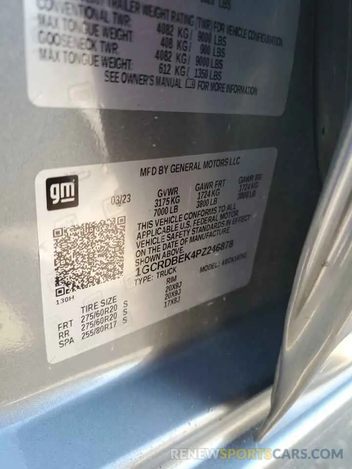 12 fotografías del automóvil dañado 1GCRDBEK4PZ246878 CHEVROLET ALL Models 2023