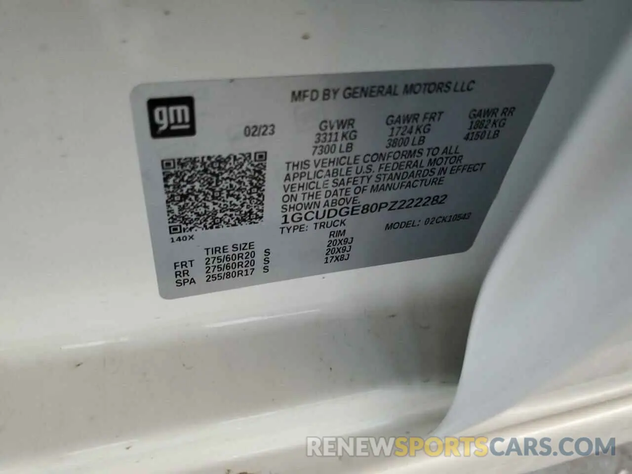 15 fotografías del automóvil dañado 1GCUDGE80PZ222282 CHEVROLET ALL Models 2023