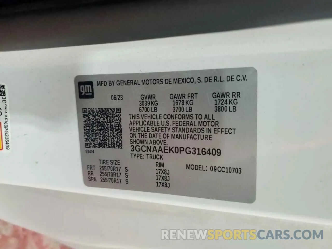 12 fotografías del automóvil dañado 3GCNAAEK0PG316409 CHEVROLET ALL Models 2023