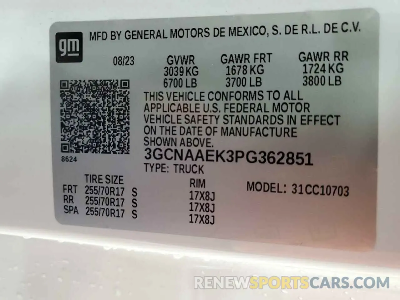 12 fotografías del automóvil dañado 3GCNAAEK3PG362851 CHEVROLET ALL Models 2023