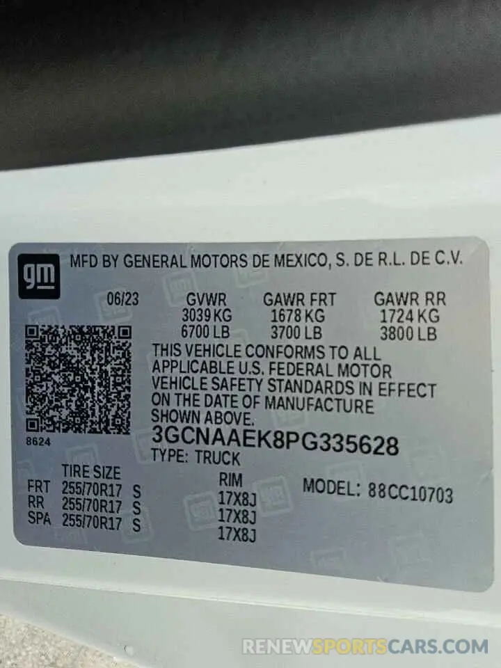 12 fotografías del automóvil dañado 3GCNAAEK8PG335628 CHEVROLET ALL Models 2023