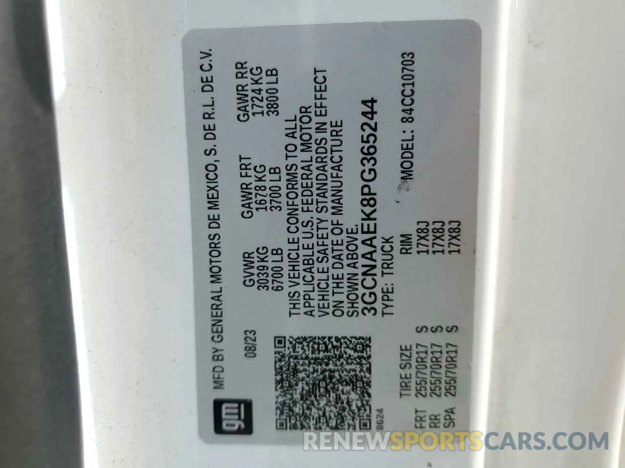 12 fotografías del automóvil dañado 3GCNAAEK8PG365244 CHEVROLET ALL Models 2023