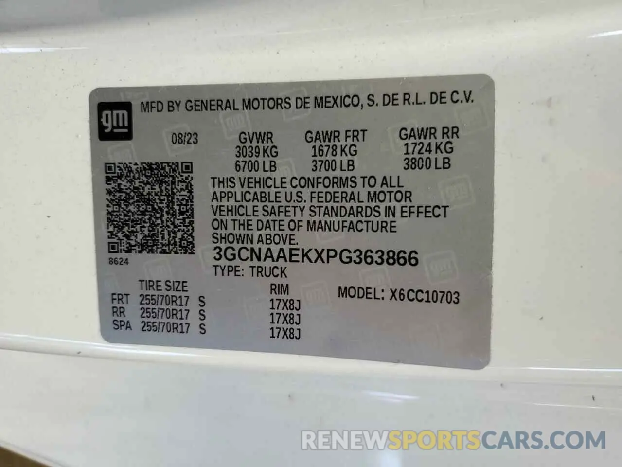 12 fotografías del automóvil dañado 3GCNAAEKXPG363866 CHEVROLET ALL Models 2023