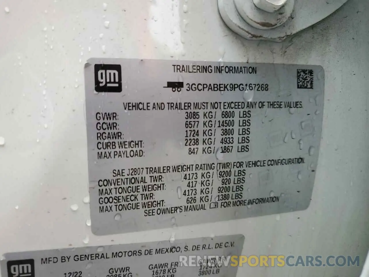 13 fotografías del automóvil dañado 3GCPABEK9PG167268 CHEVROLET ALL Models 2023