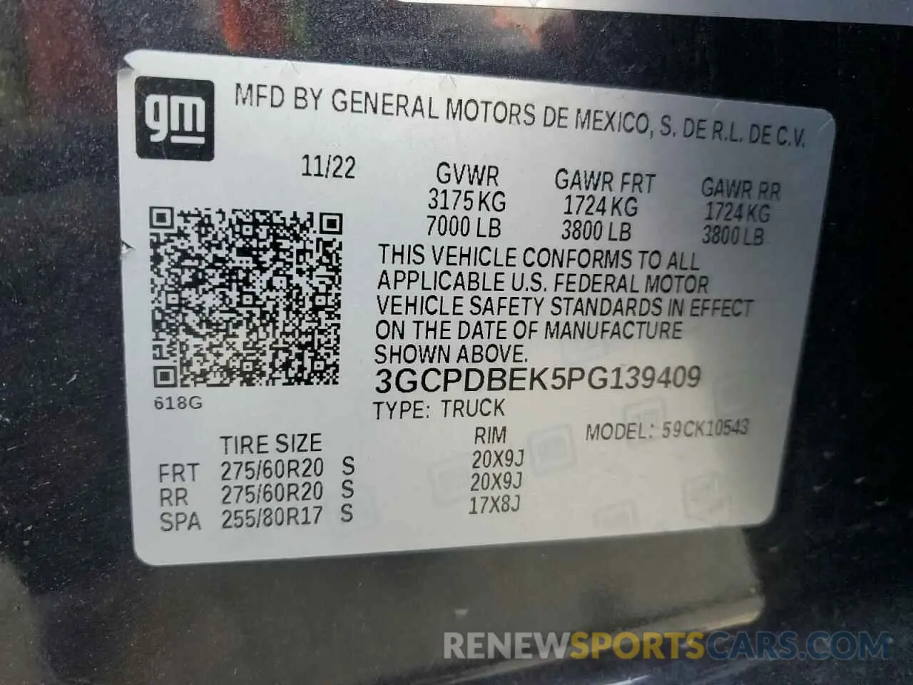 14 fotografías del automóvil dañado 3GCPDBEK5PG139409 CHEVROLET ALL Models 2023