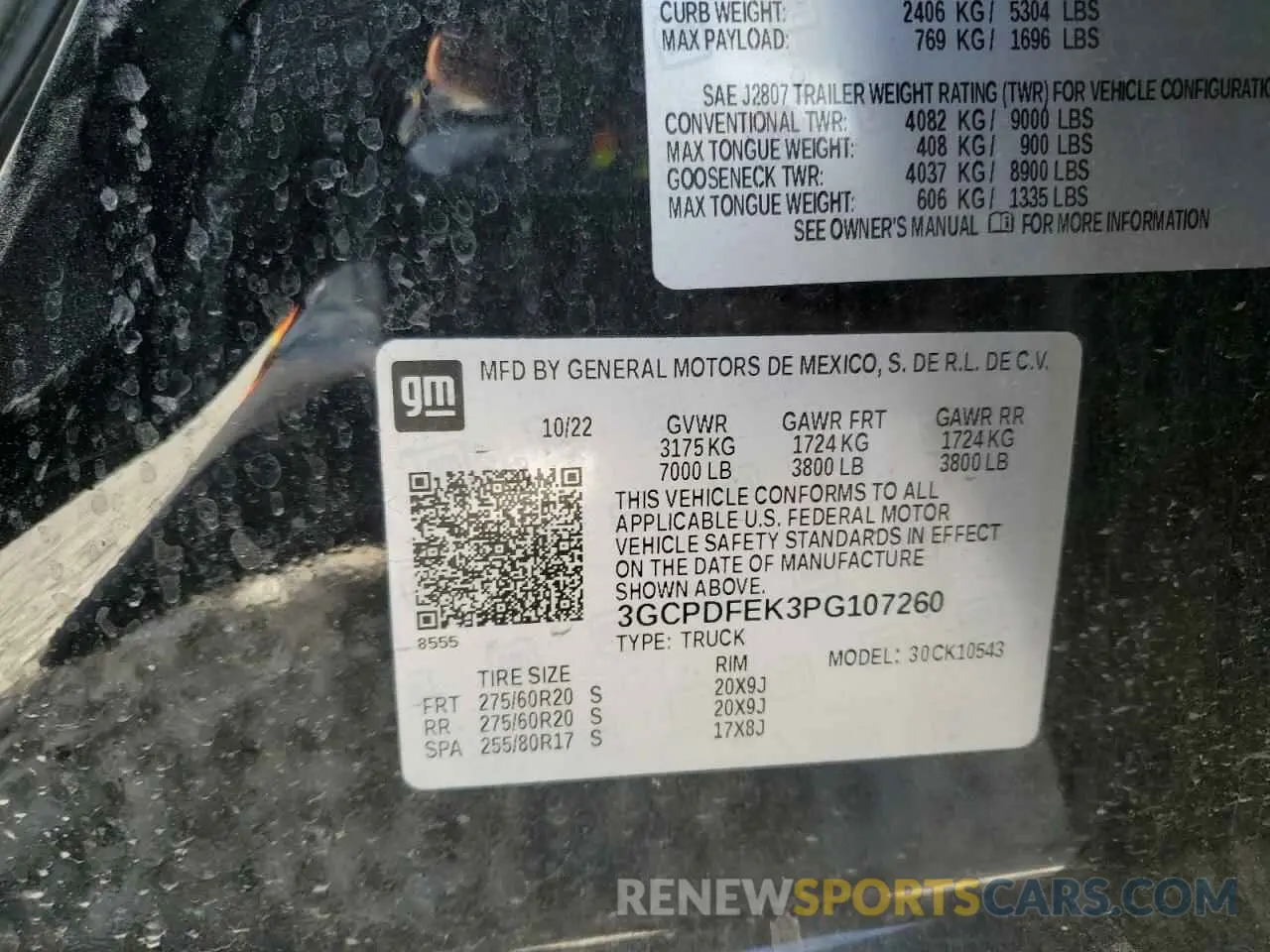 12 fotografías del automóvil dañado 3GCPDFEK3PG107260 CHEVROLET ALL Models 2023