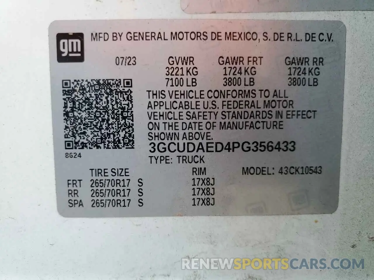 13 fotografías del automóvil dañado 3GCUDAED4PG356433 CHEVROLET ALL Models 2023