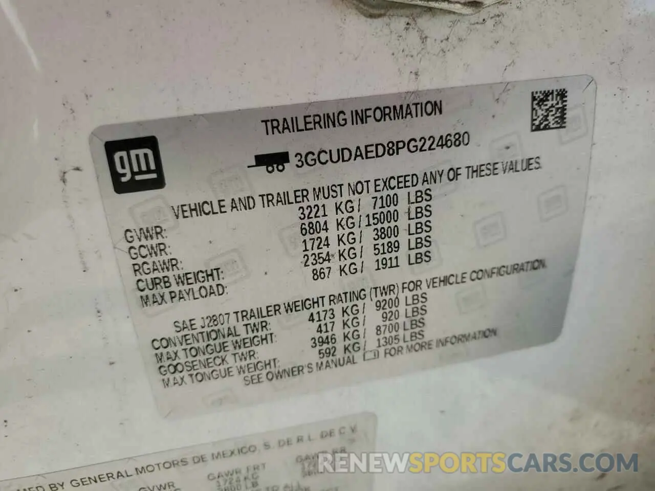 12 fotografías del automóvil dañado 3GCUDAED8PG224680 CHEVROLET ALL Models 2023