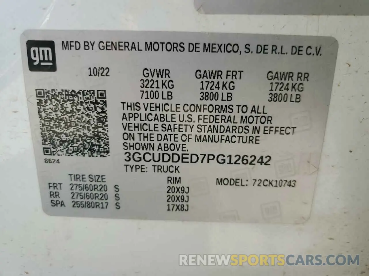 12 fotografías del automóvil dañado 3GCUDDED7PG126242 CHEVROLET ALL Models 2023