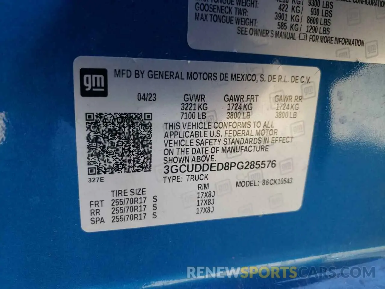 14 fotografías del automóvil dañado 3GCUDDED8PG285576 CHEVROLET ALL Models 2023