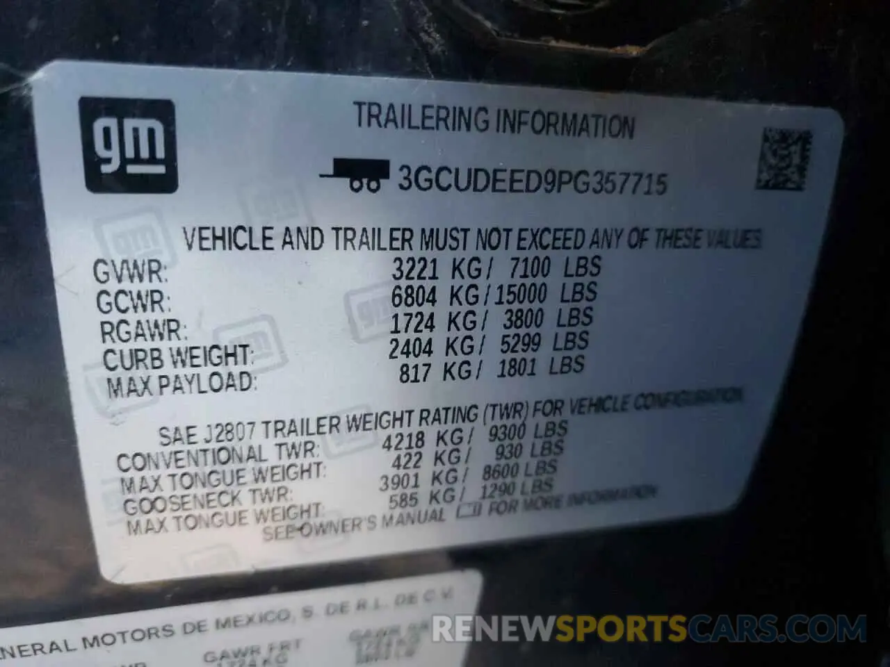 12 fotografías del automóvil dañado 3GCUDEED9PG357715 CHEVROLET ALL Models 2023