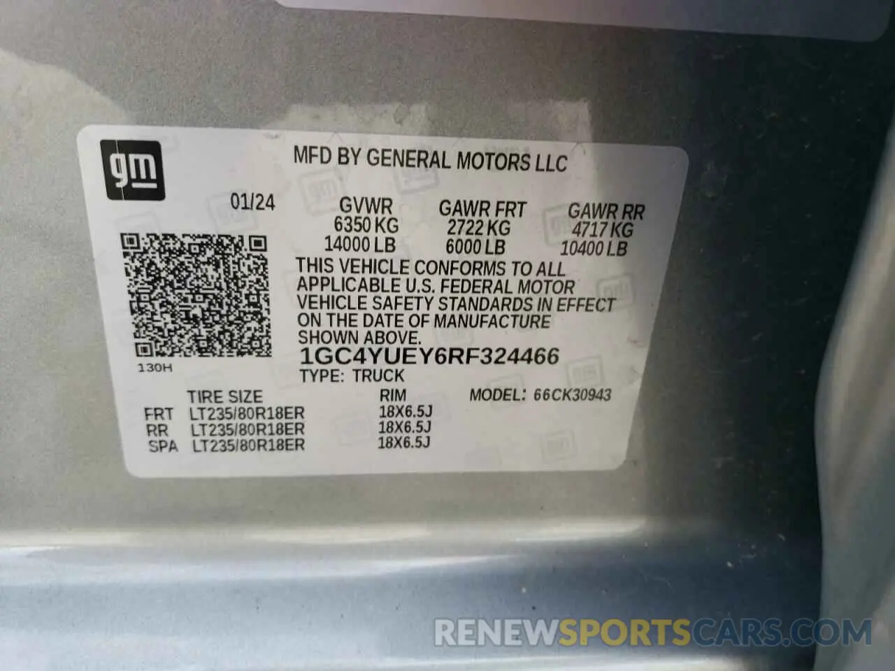 13 fotografías del automóvil dañado 1GC4YUEY6RF324466 CHEVROLET ALL Models 2024