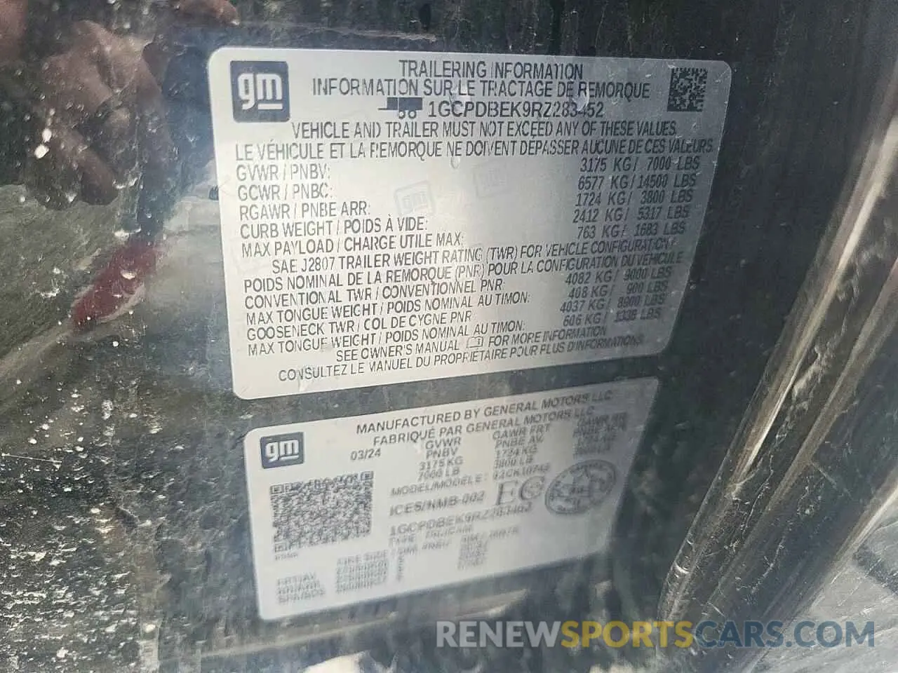 12 fotografías del automóvil dañado 1GCPDBEK9RZ283452 CHEVROLET ALL Models 2024