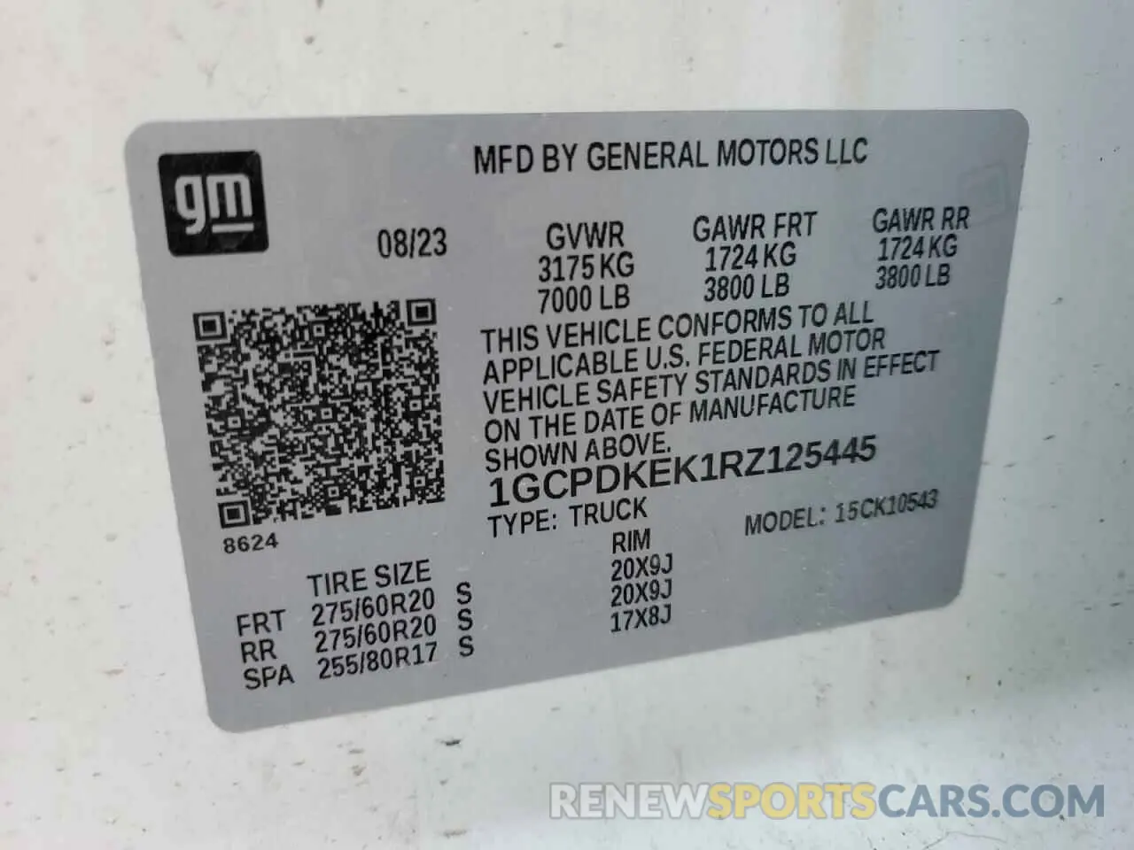12 fotografías del automóvil dañado 1GCPDKEK1RZ125445 CHEVROLET ALL Models 2024