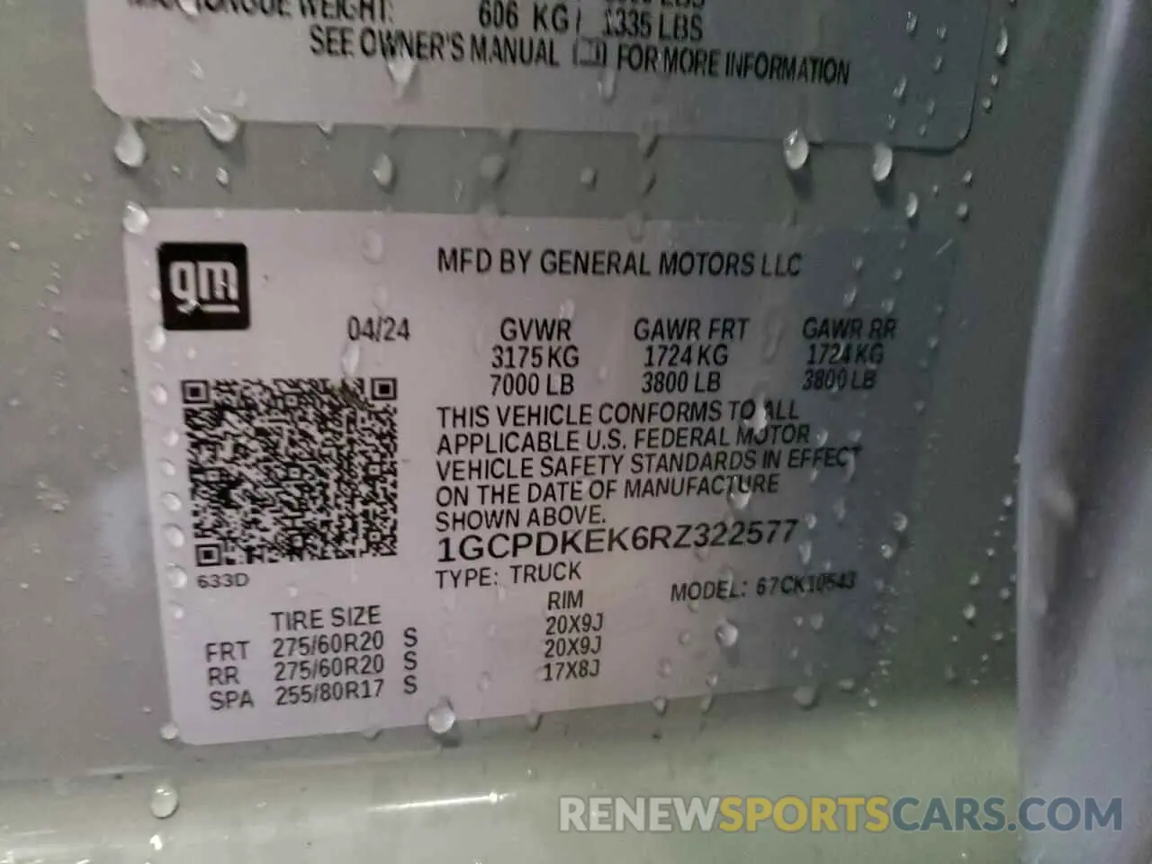 14 fotografías del automóvil dañado 1GCPDKEK6RZ322577 CHEVROLET ALL Models 2024