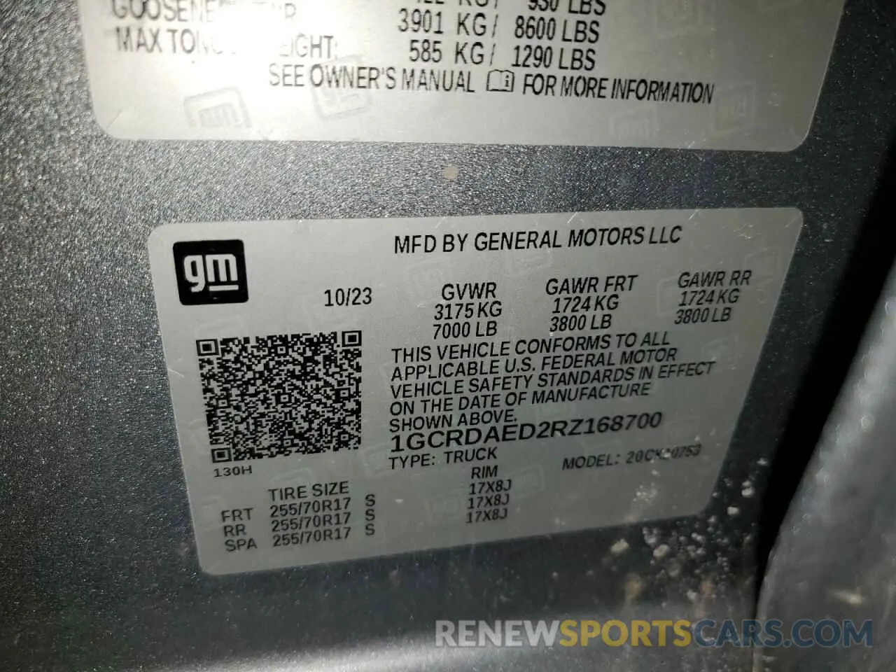 12 fotografías del automóvil dañado 1GCRDAED2RZ168700 CHEVROLET ALL Models 2024