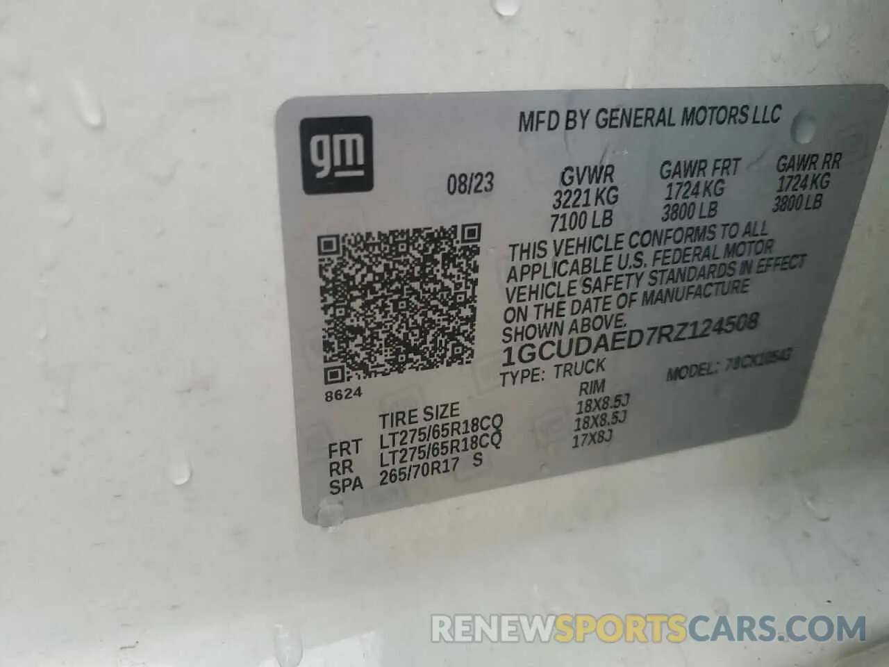 13 fotografías del automóvil dañado 1GCUDAED7RZ124508 CHEVROLET ALL Models 2024