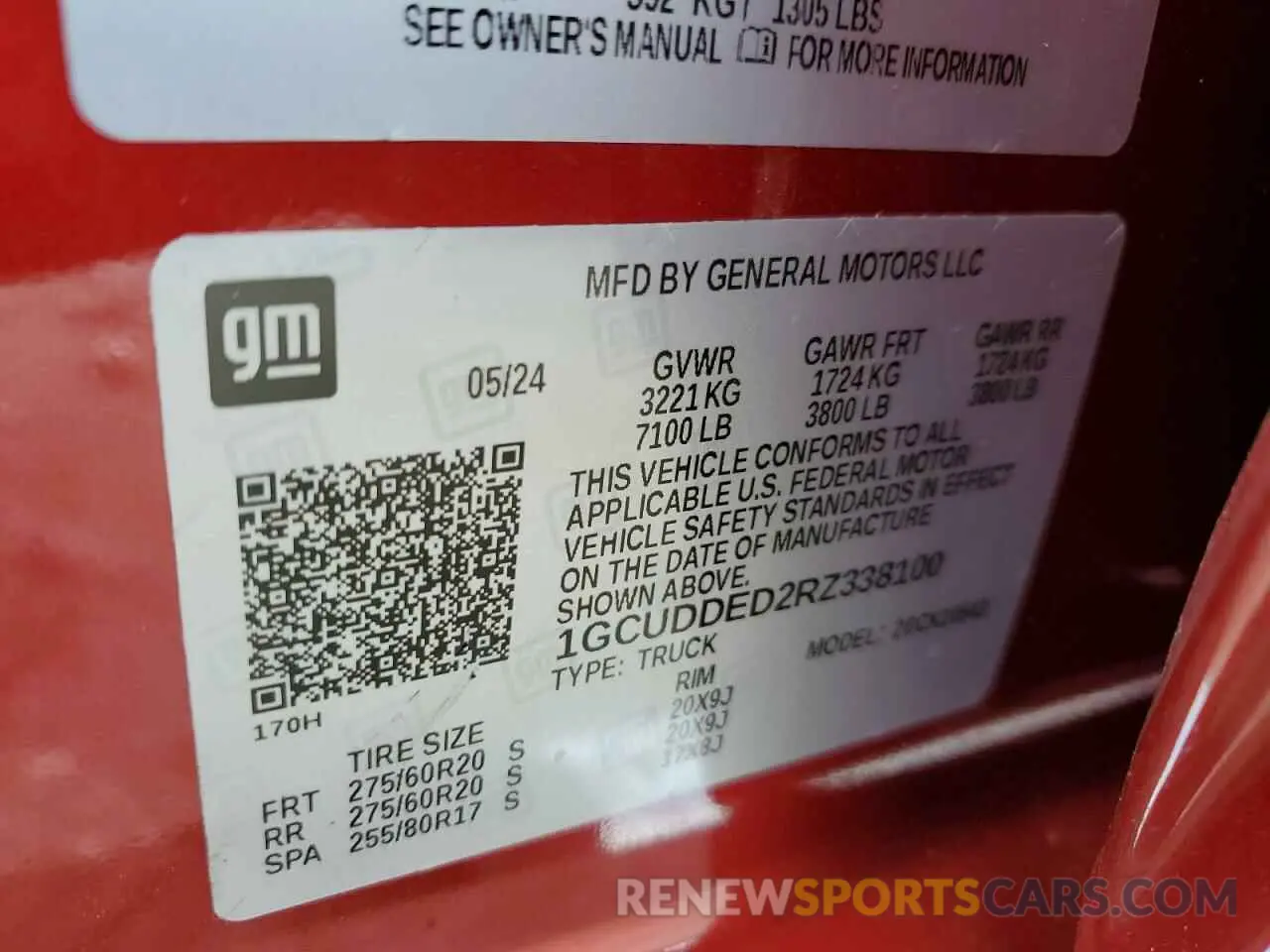 12 fotografías del automóvil dañado 1GCUDDED2RZ338100 CHEVROLET ALL Models 2024