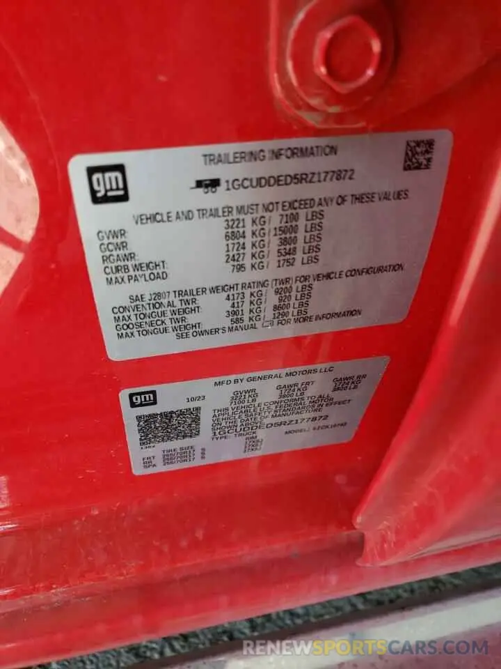 13 fotografías del automóvil dañado 1GCUDDED5RZ177872 CHEVROLET ALL Models 2024