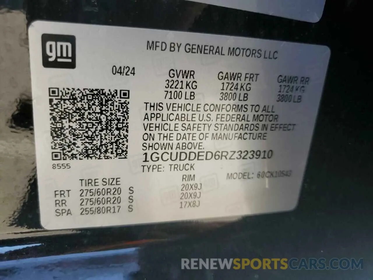 12 fotografías del automóvil dañado 1GCUDDED6RZ323910 CHEVROLET ALL Models 2024