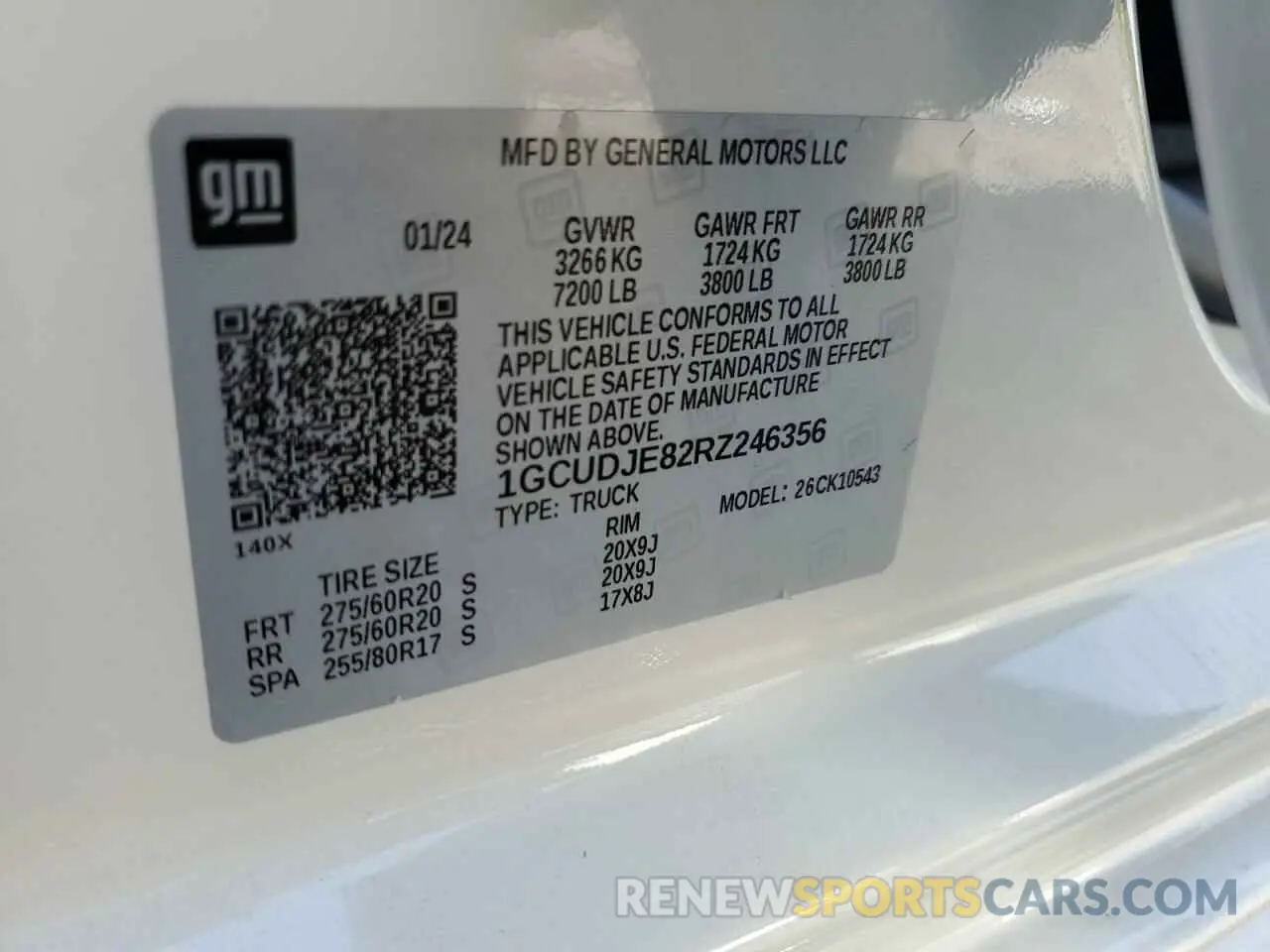 12 fotografías del automóvil dañado 1GCUDJE82RZ246356 CHEVROLET ALL Models 2024