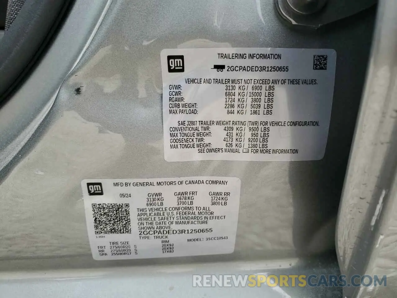 12 fotografías del automóvil dañado 2GCPADED3R1250655 CHEVROLET ALL Models 2024