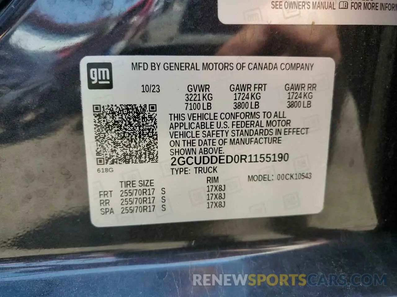 12 fotografías del automóvil dañado 2GCUDDED0R1155190 CHEVROLET ALL Models 2024