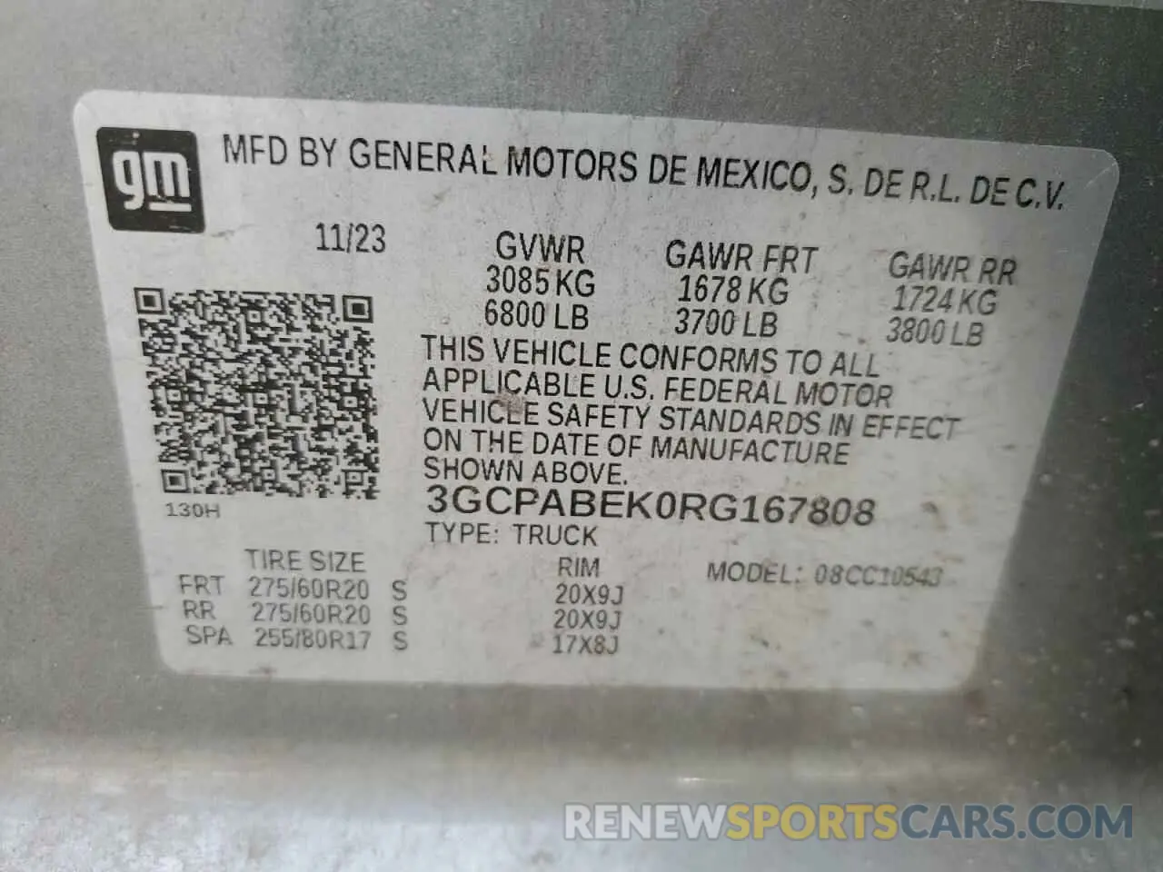 12 fotografías del automóvil dañado 3GCPABEK0RG167808 CHEVROLET ALL Models 2024
