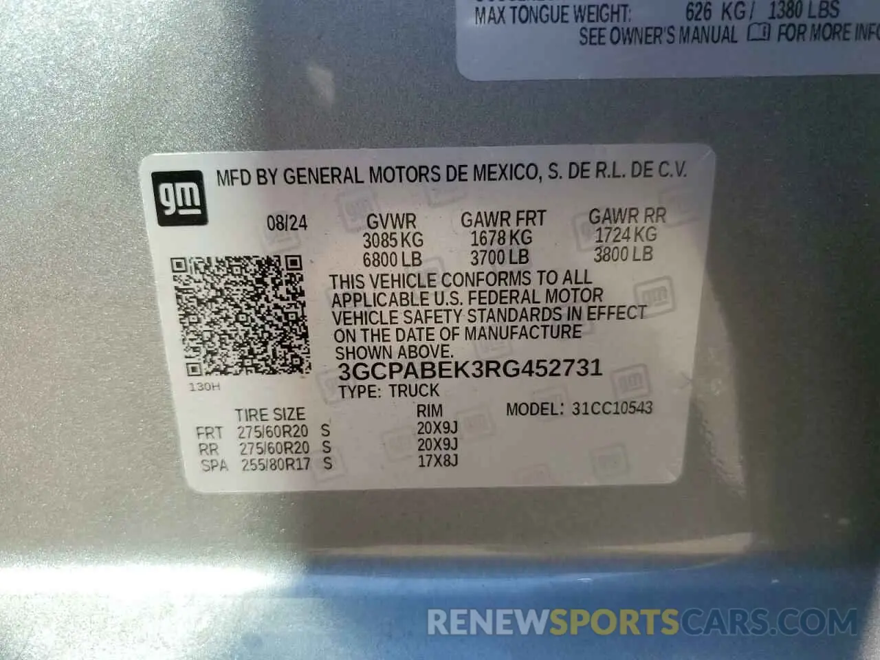13 fotografías del automóvil dañado 3GCPABEK3RG452731 CHEVROLET ALL Models 2024