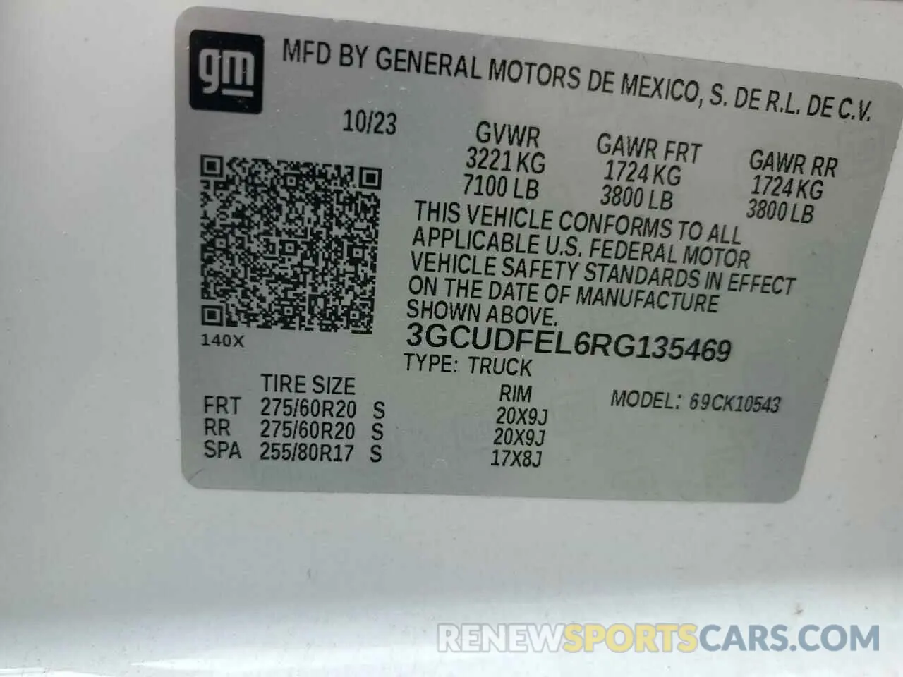 12 fotografías del automóvil dañado 3GCUDFEL6RG135469 CHEVROLET ALL Models 2024