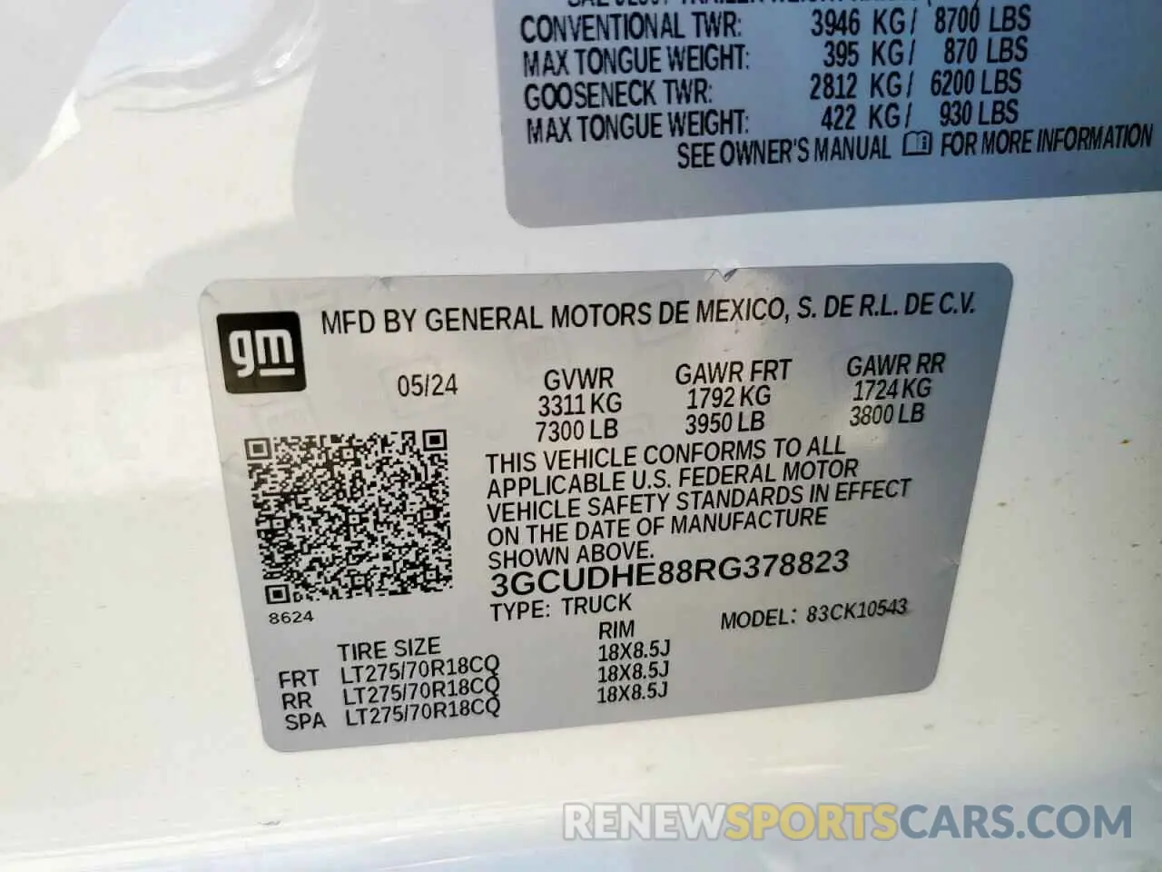 13 fotografías del automóvil dañado 3GCUDHE88RG378823 CHEVROLET ALL Models 2024
