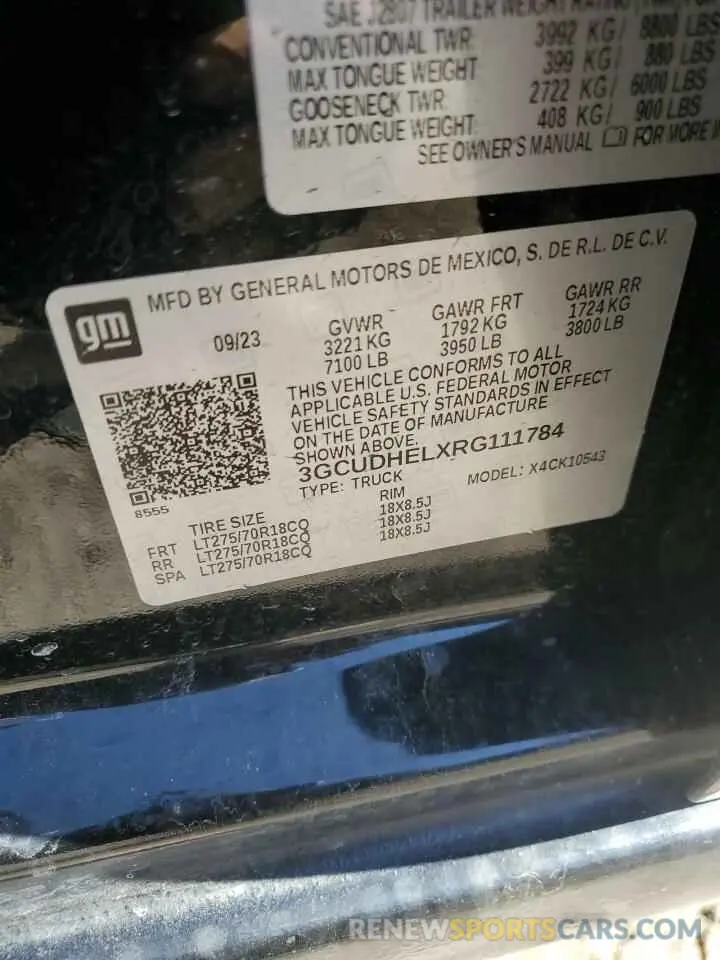 13 fotografías del automóvil dañado 3GCUDHELXRG111784 CHEVROLET ALL Models 2024