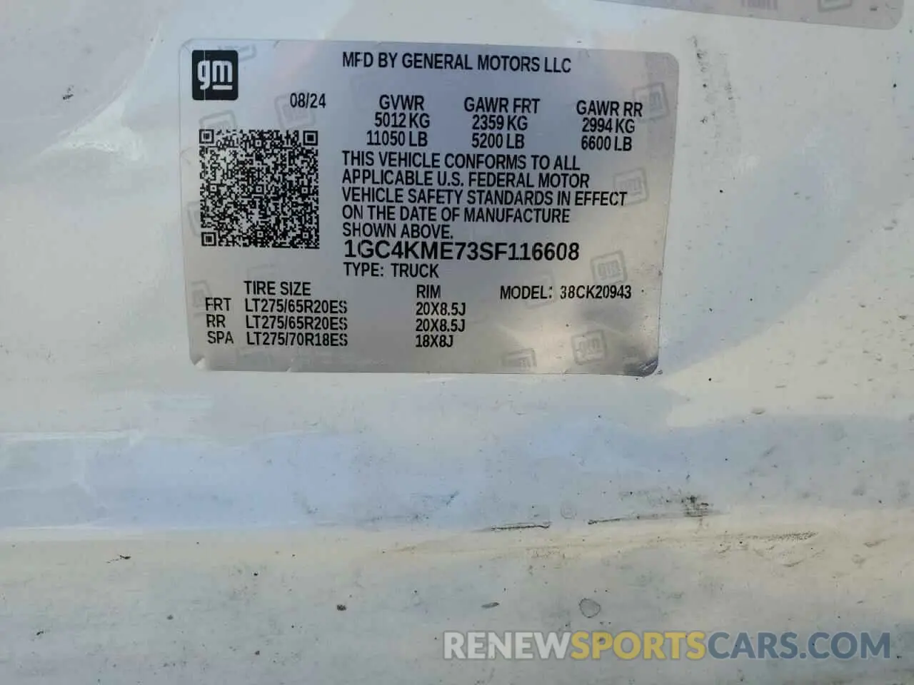 14 fotografías del automóvil dañado 1GC4KME73SF116608 CHEVROLET ALL Models 2025