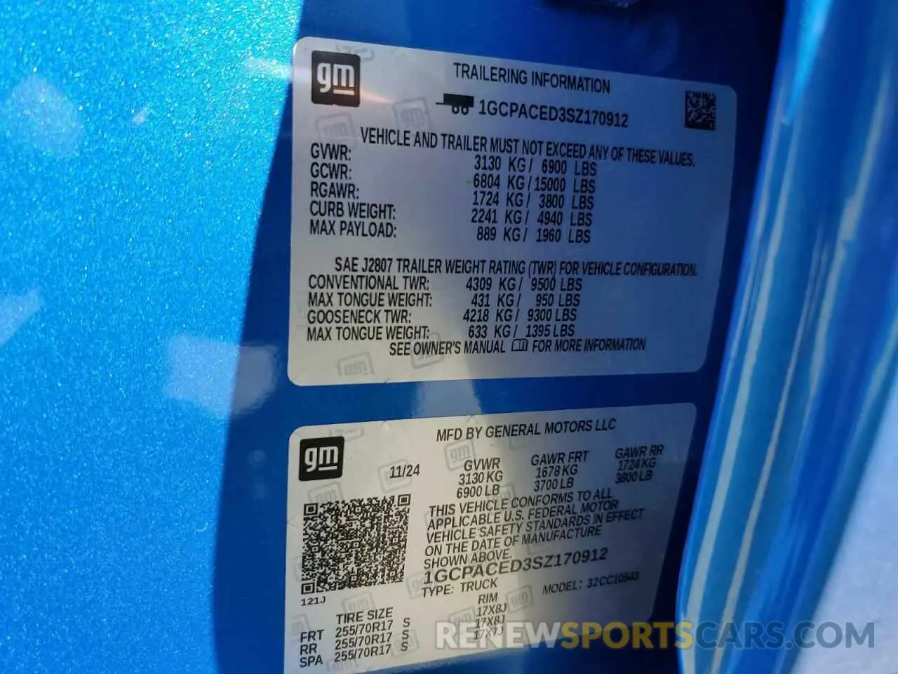 14 fotografías del automóvil dañado 1GCPACED3SZ170912 CHEVROLET ALL Models 2025