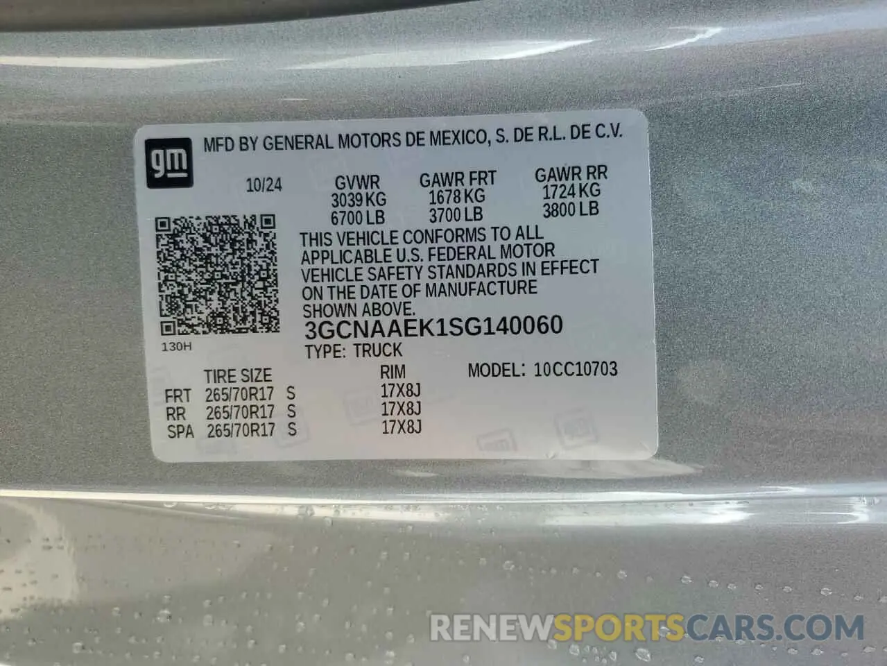 12 fotografías del automóvil dañado 3GCNAAEK1SG140060 CHEVROLET ALL Models 2025