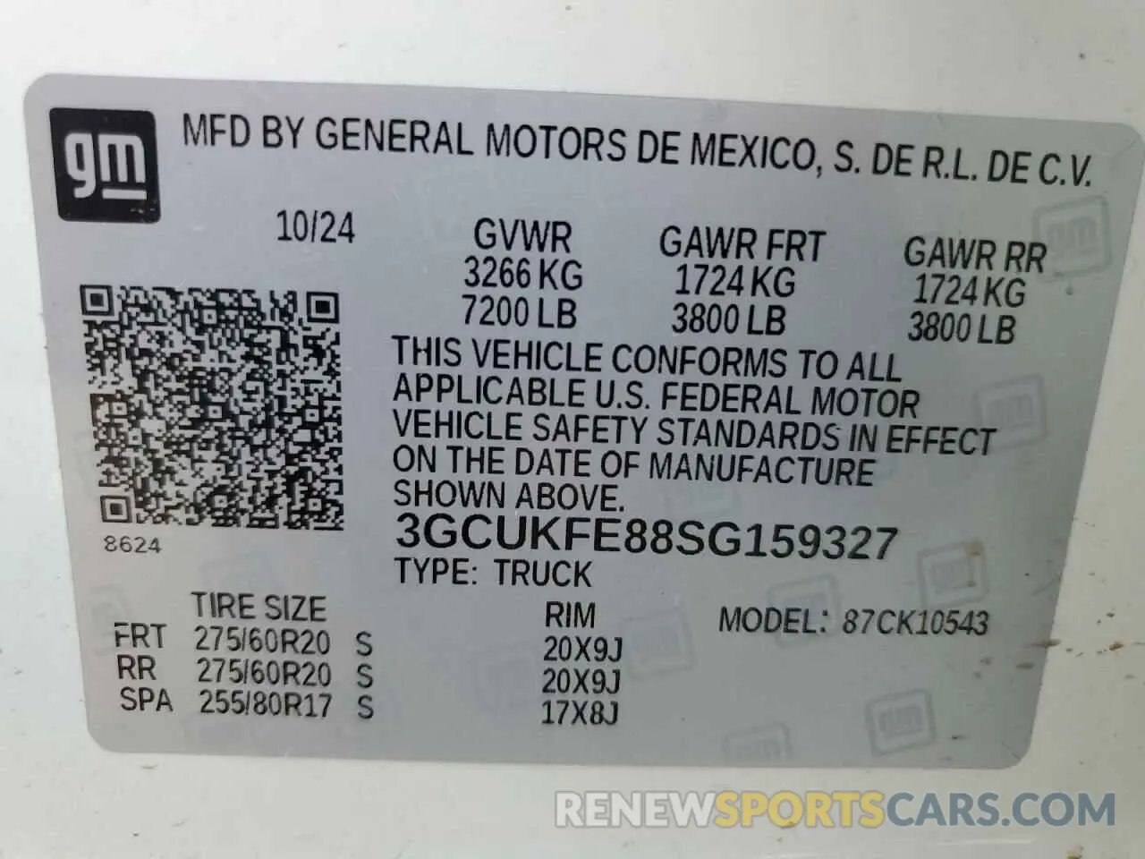 12 fotografías del automóvil dañado 3GCUKFE88SG159327 CHEVROLET ALL Models 2025
