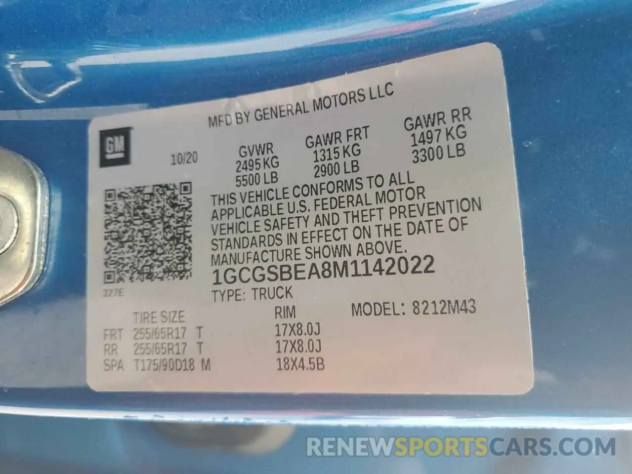 13 fotografías del automóvil dañado 1GCGSBEA8M1142022 CHEVROLET ALL OTHER 2021