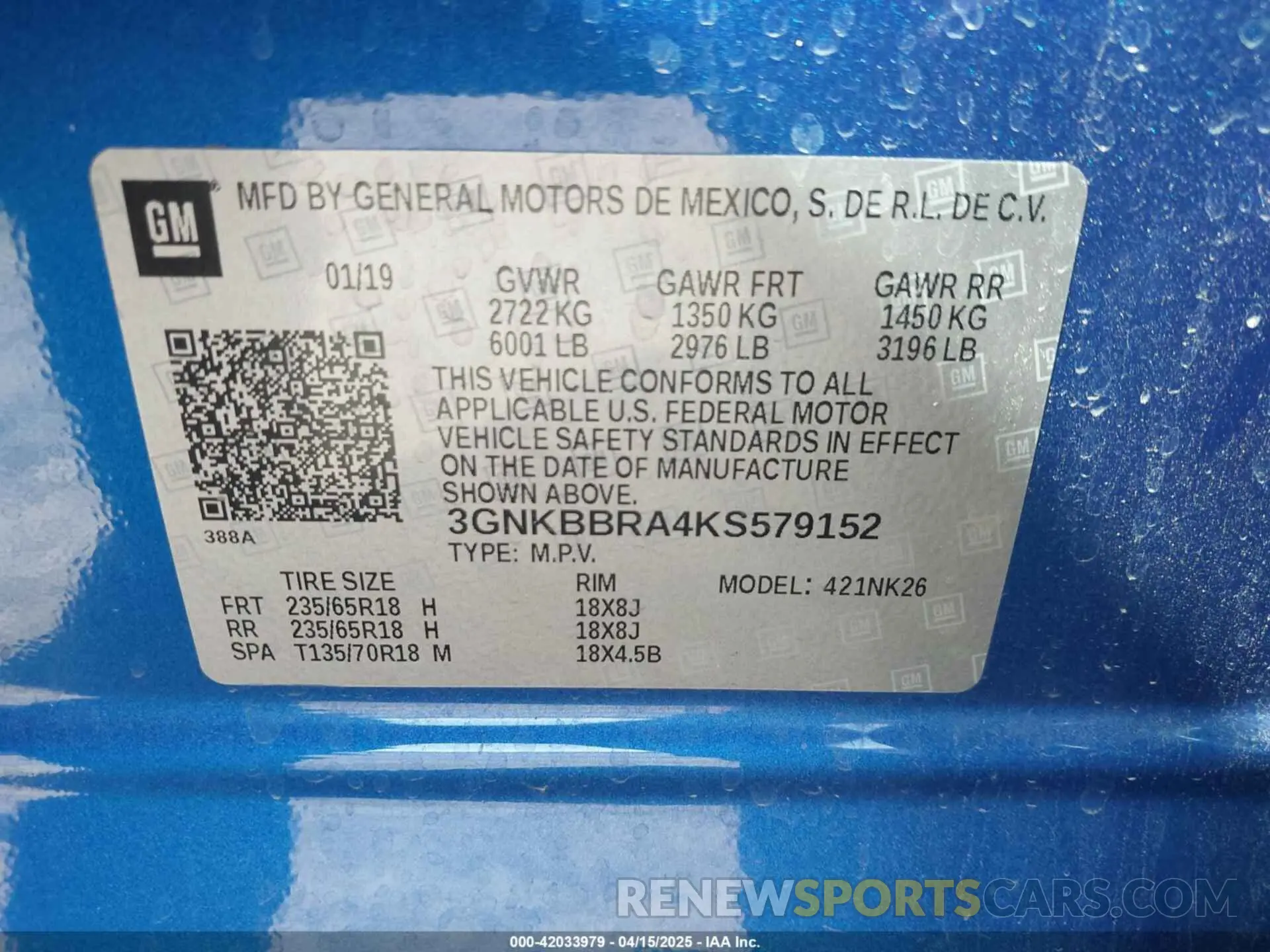9 fotografías del automóvil dañado 3GNKBBRA4KS579152 CHEVROLET BLAZER 2019