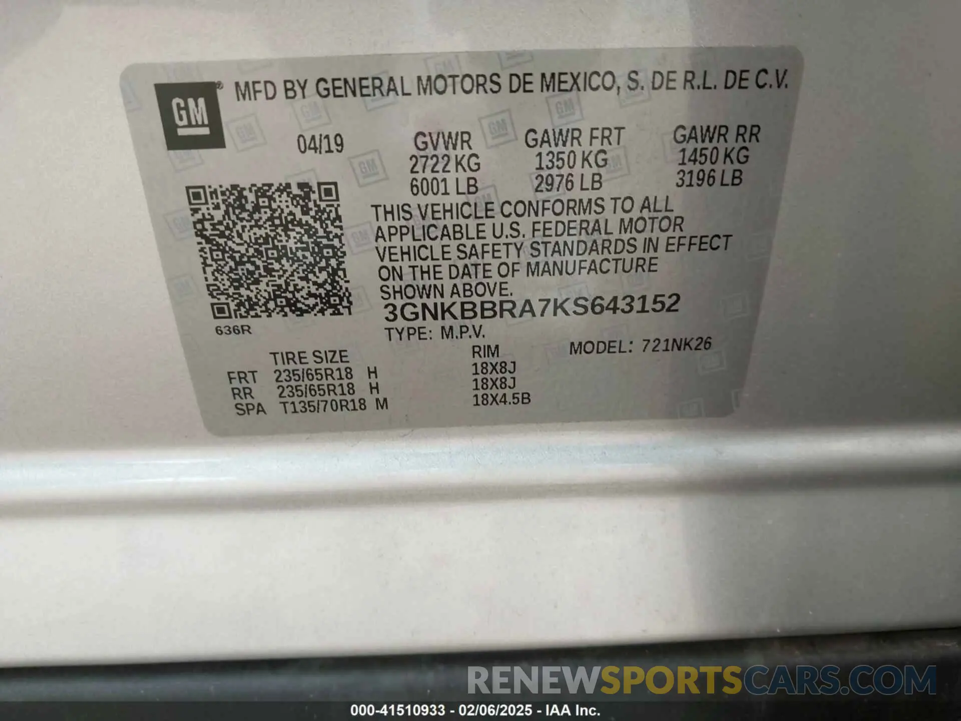 9 fotografías del automóvil dañado 3GNKBBRA7KS643152 CHEVROLET BLAZER 2019