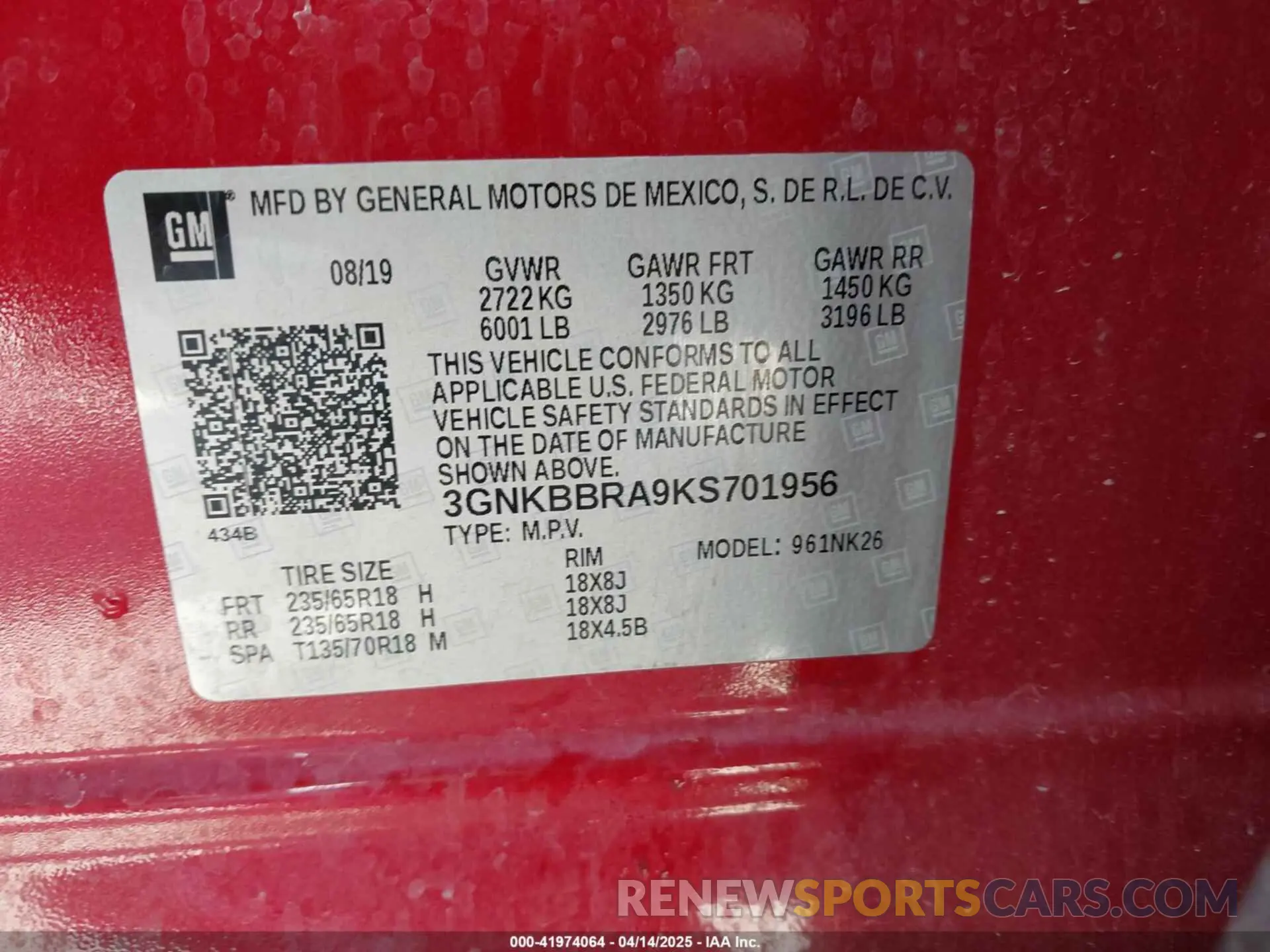 9 fotografías del automóvil dañado 3GNKBBRA9KS701956 CHEVROLET BLAZER 2019