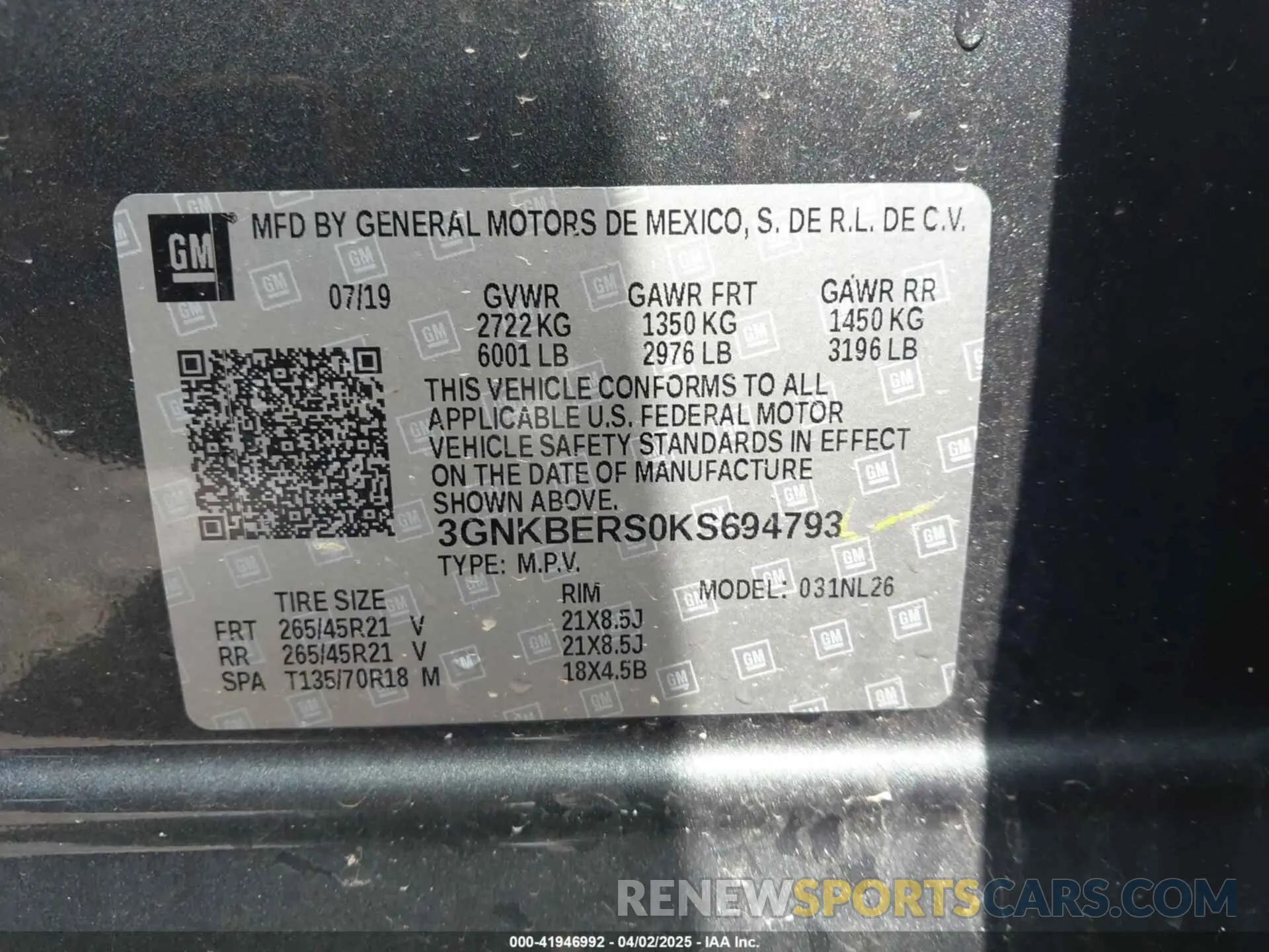 9 fotografías del automóvil dañado 3GNKBERS0KS694793 CHEVROLET BLAZER 2019