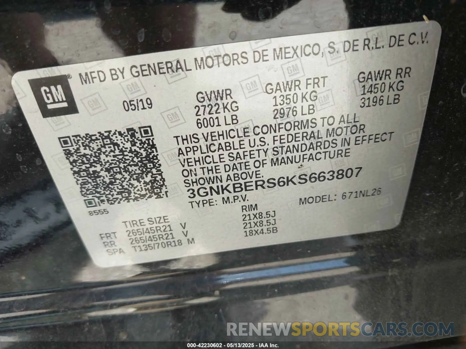 9 fotografías del automóvil dañado 3GNKBERS6KS663807 CHEVROLET BLAZER 2019