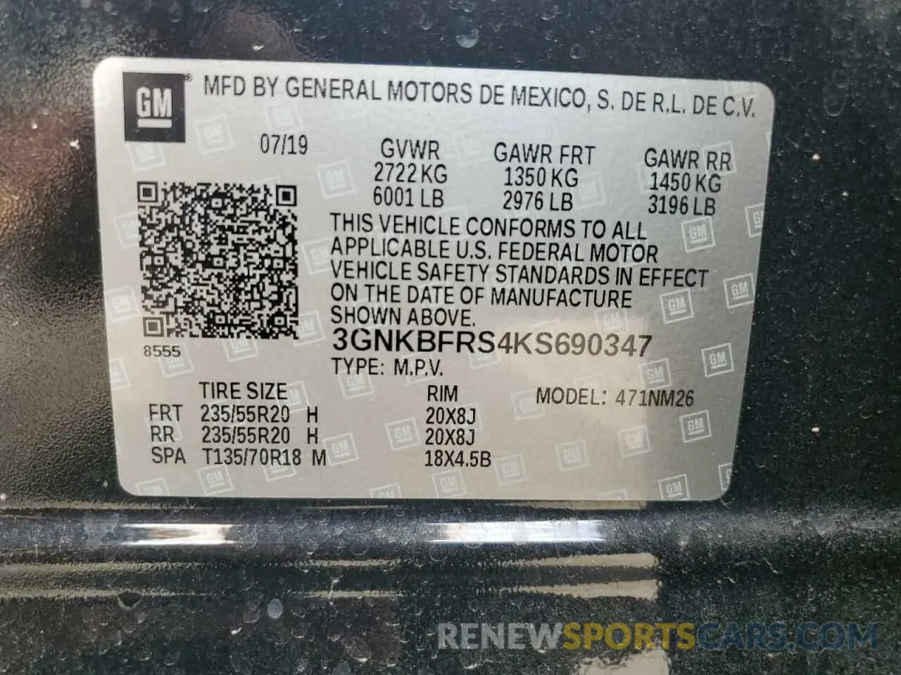 13 fotografías del automóvil dañado 3GNKBFRS4KS690347 CHEVROLET BLAZER 2019