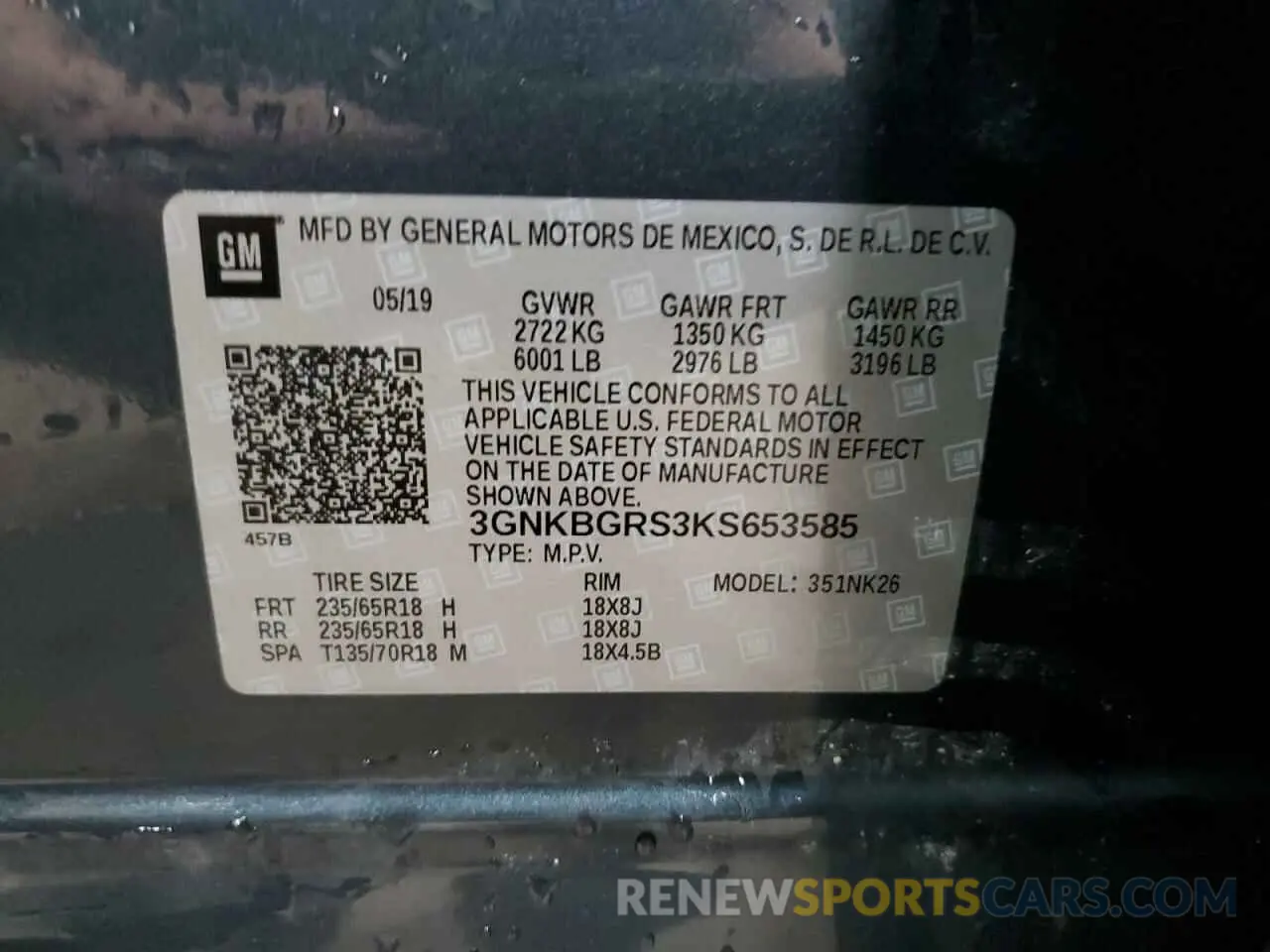 13 fotografías del automóvil dañado 3GNKBGRS3KS653585 CHEVROLET BLAZER 2019